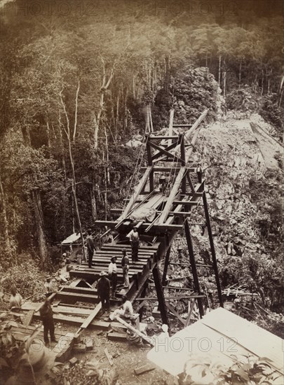 Railway viaduct under construction, Jamaica