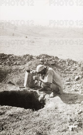 Sinking an exploratory shaft, Kakamega goldfields