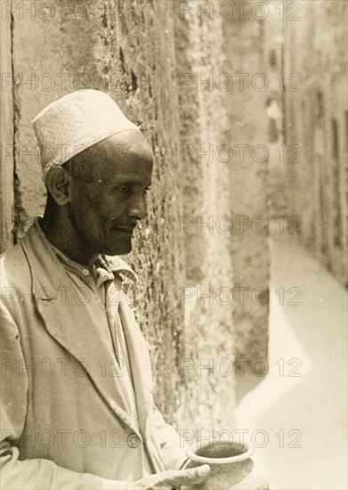 Profile shot of an Arab coppersmith