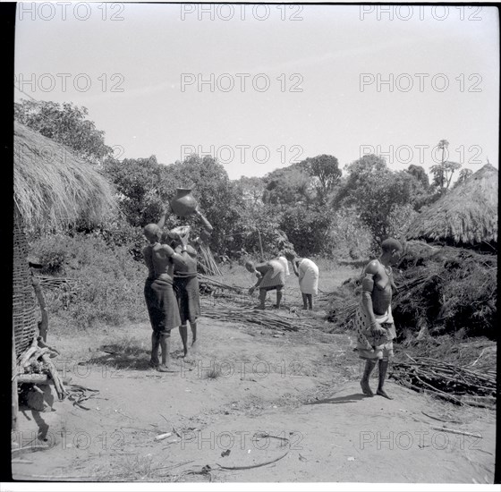 Women collecting sticks