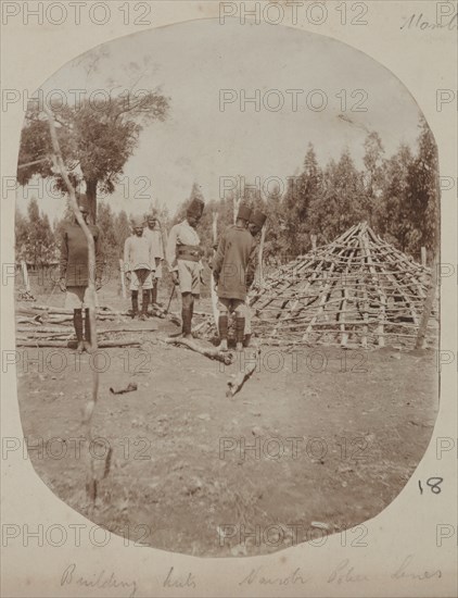Building huts. Nairobi Police lines