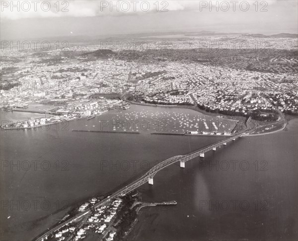 Aerial view of Auckland Harbour Bridge