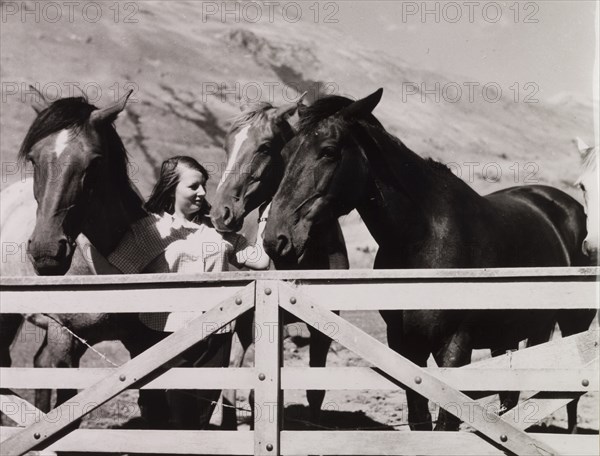 Sheep Station  Owner and her Horses