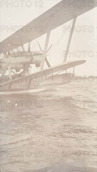 Flying boat called the Singapore tied to buoy in Lagos harbour