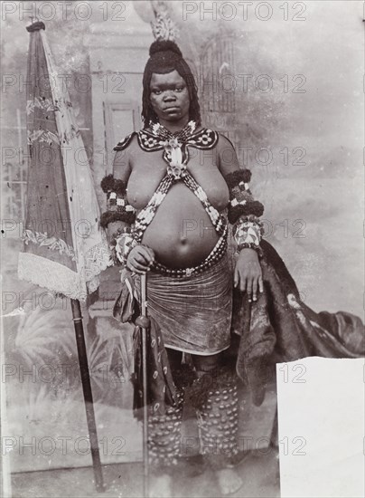 Portrait photograph of an African bride in traditional dress