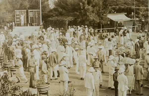 Group of spectators at Lagos races, Easter 1928