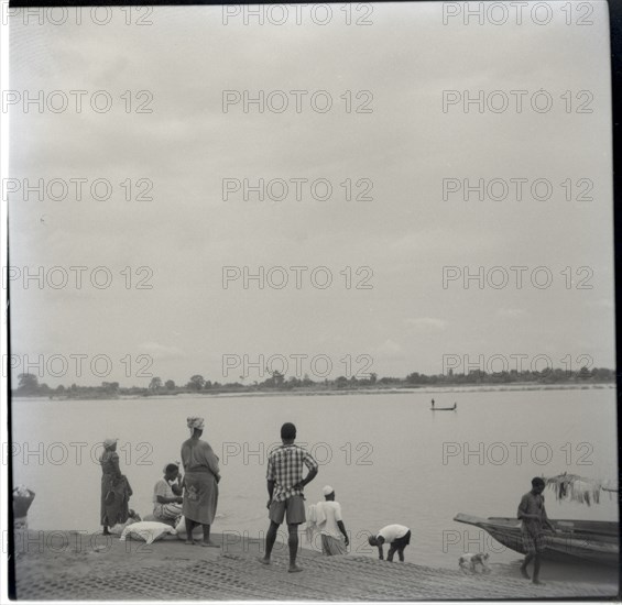 Journey from Ibadan to Cameroons, Niger ferry at Asaba, looking across river