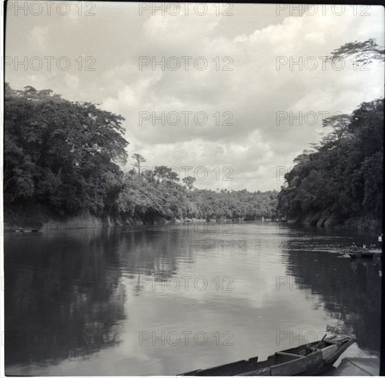 Journey from Ibadan to Cameroons, the Cross river ferry (at Mfum), the Cross river downstream