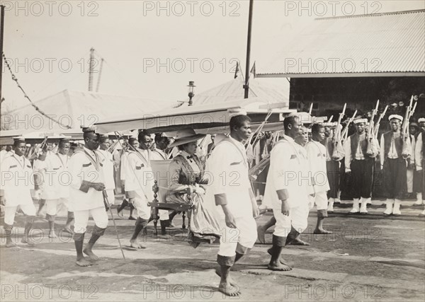 Duchess of Connaught in a portable chair