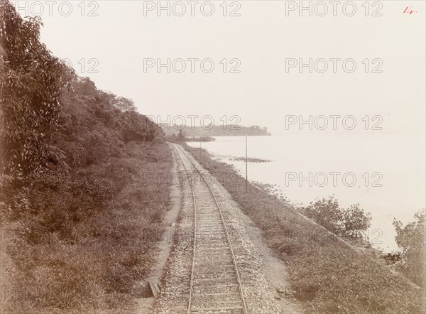 Railway line running along the coast in Trinidad