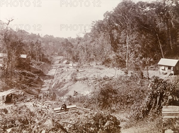 Railway track under construction in Caparo Valley, Trinidad