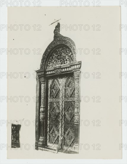 Carved doorway at House of Wonders, Zanzibar