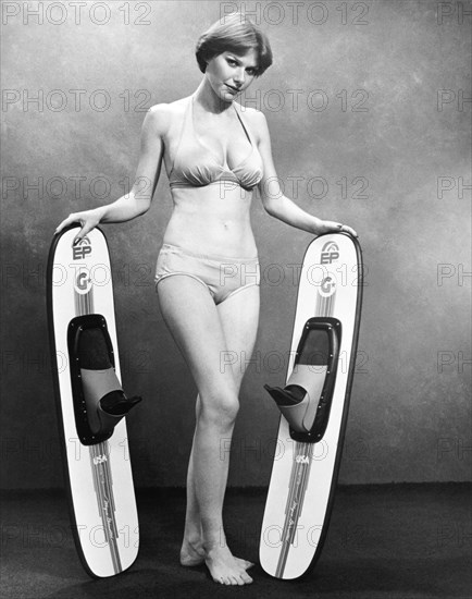 Sexy Woman Advertises Skis