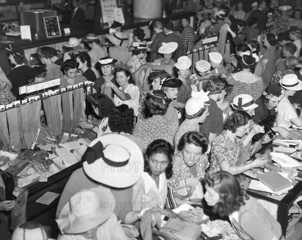 Women Buying Silk Stockings