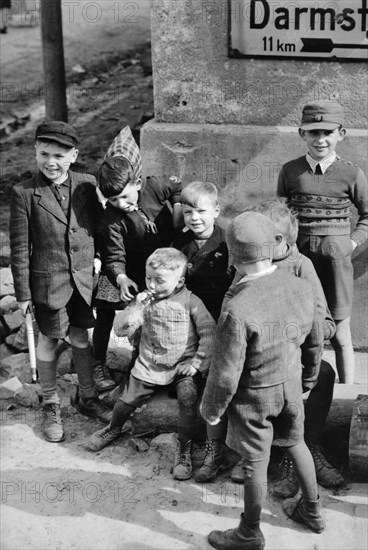 WWII German Boy Smoking Cigar