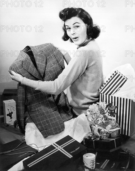 Woman Opening Presents