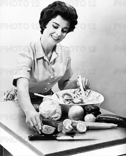 Woman Making A Salad