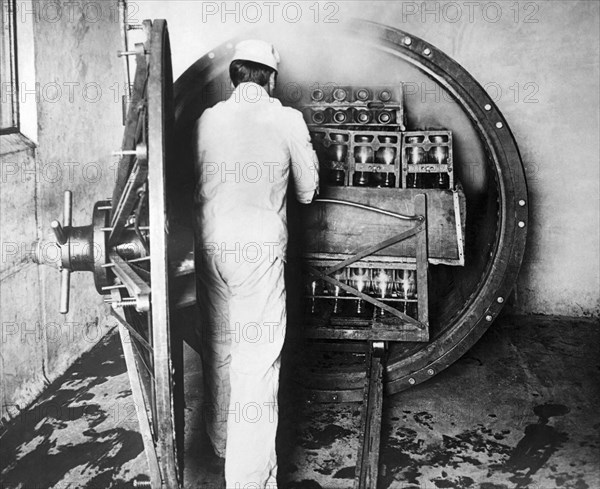 Steam Sterilizing Milk Bottles