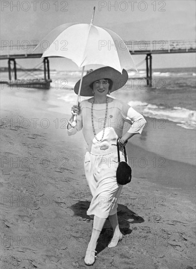 Ethel Levey On The Beach