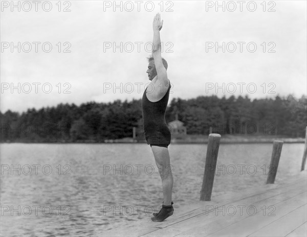 Sidney Olcott On A Dock