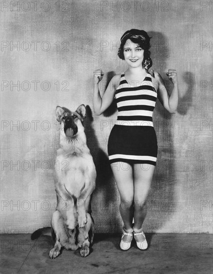 Actress And Dog Exercise