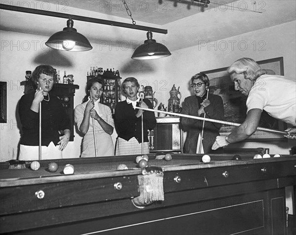 Women Playing Pool