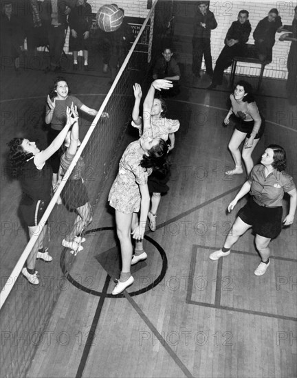 Girls Playing Volleyball