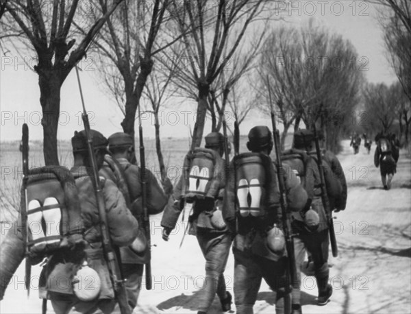 Chinese Men March Off To War