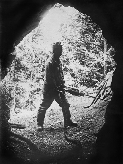 Swiss Army Soldier Working