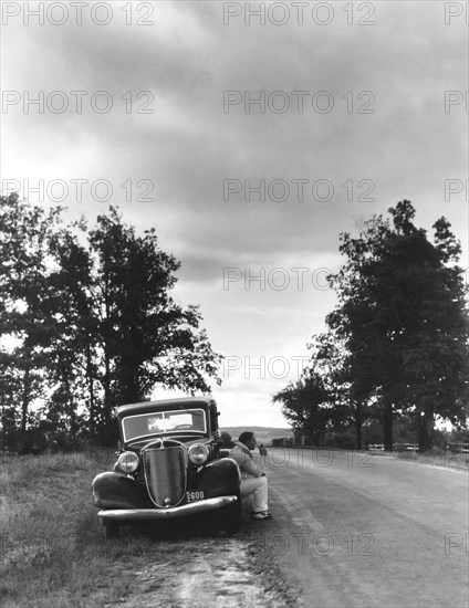 Motorist Parked By Roadside