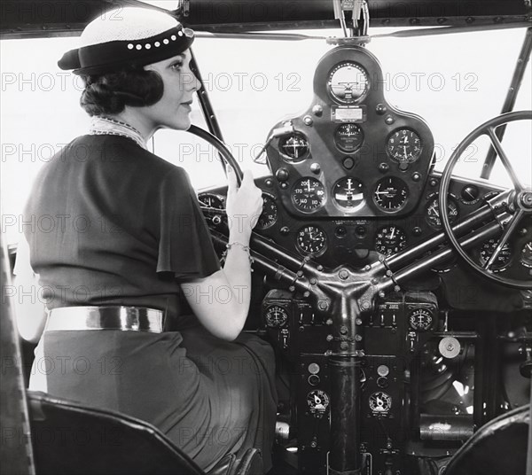 Mary Brian In Airplane Cockpit