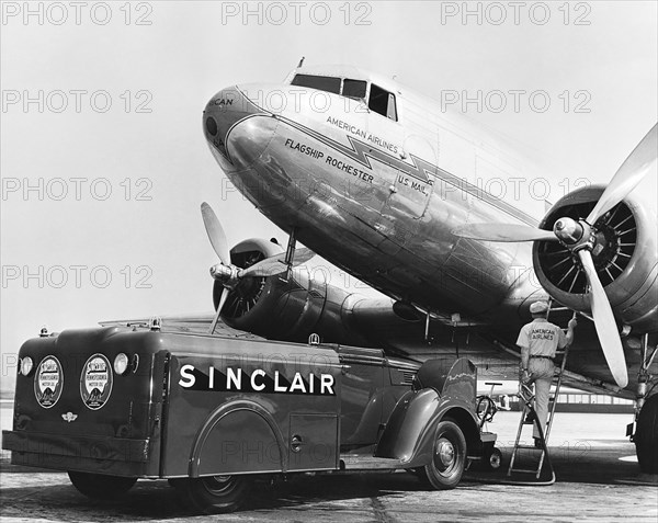 Fueling A DC-3 Airliner