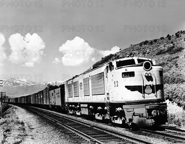 Freight Train In The Mountains