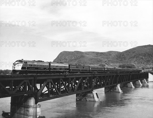 Train Crossing A Trestle