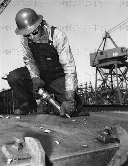 WWII Worker At Terminal Island