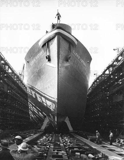 Launching Of WWII Victory Ship