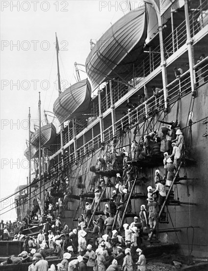 Japanese Fueling A Steamship