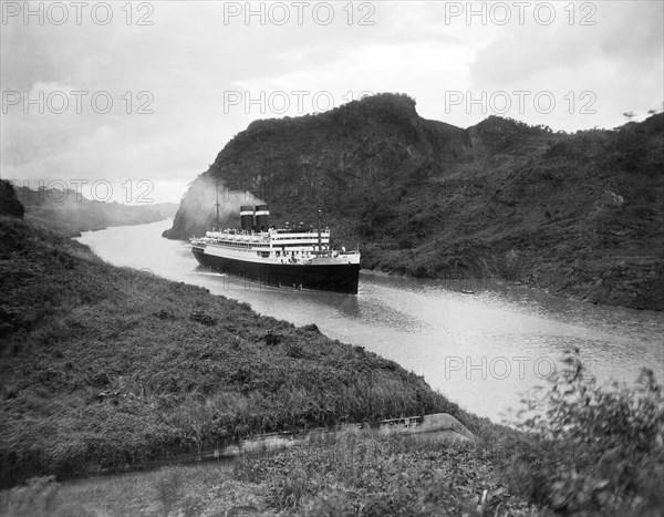 Ocean Liner In Panama Canal