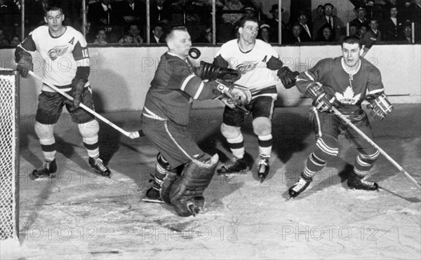 Hockey Goalie Chin Stops Puck