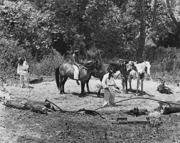 Native Americans Threshing