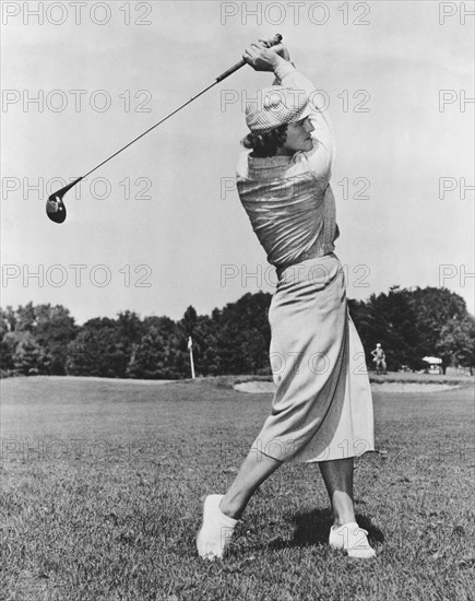 Babe Didrikson Golfing