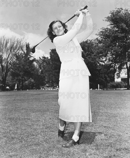 Babe Didrikson Golfing