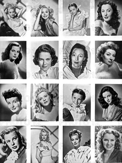 A Collage Of Movie Starlets Portraits