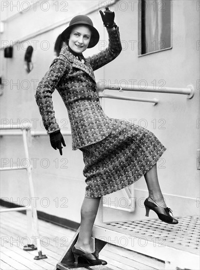 A Lively Woman Boards A Ship