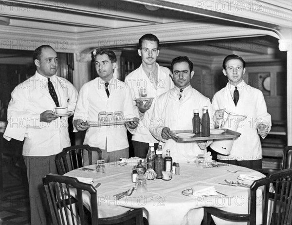 Waiters aboard the SS President Monroe.
