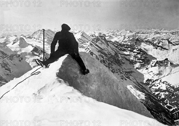 Mountain Climber On Jungfrau