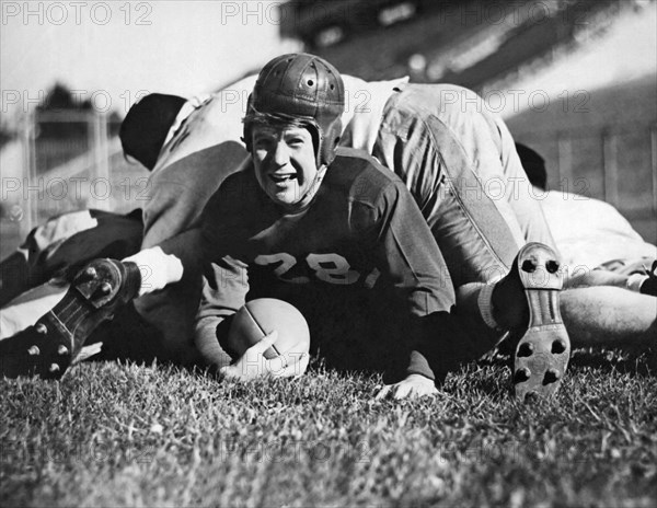 Football Player Gets Tackled