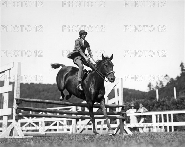 Rider Jumps At Horse Show