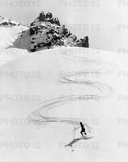 Ski Trail Down A Mountain