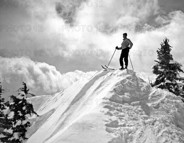 A Skier On Top Of Mount Hood